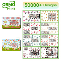 Autocollants de transfert UV DTF OSMO prêts à être expédiés, petite taille, motif floral rose, enveloppes pour cartes de crédit, décalcomanies pour cartes bancaires aux couleurs aquarelles vibrantes