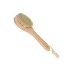 Natural Bristle Short Handle Bamboo Bath <b>Brush</b> Suitable for Body Clean - Product Image 2