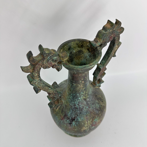 드래곤 귀를 가진 청동 꽃병 용 주조를위한 고대의 리베어를 특징으로하는 금속 공예품 - Product Image 6