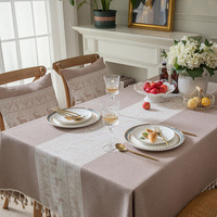 Nappe de Noël en jacquard, nappe en coton et lin