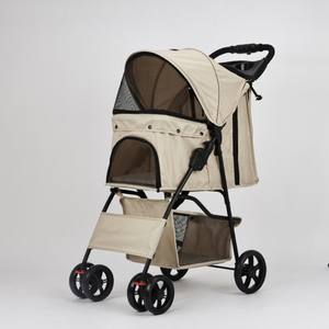 हल्के फोल्डिंग पालतू स्ट्रेलर फोल्डेबल 4 व्हील डीलक्स पालतू जानवर रोजमर्रा के आउटडोर रोलर - Product Image 3