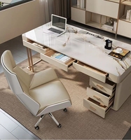 Villa Salle d'étude Mobilier de bureau Table de direction moderne Table de direction Plateau en marbre blanc Table d'étude beige