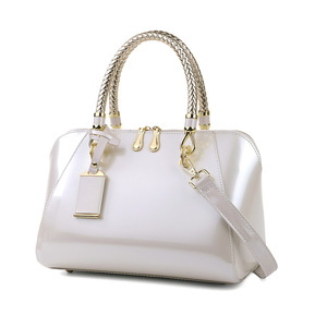 Bolso de mano de mujer de moda Vintage 2024 de charol con cierre de cremallera y bolso de hombro de mujer con patrón de caramelo de dos asas - Product Image 6