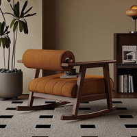 Fauteuil à bascule vintage de style Wabi-Sabi en bois massif japonais pour salon, chambre à coucher, meubles de maison