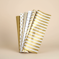 Papier d'emballage pour fleurs imprimé étoiles dorées, imperméable, style coréen, pour bouquets, emballage cadeau pour fleuristes