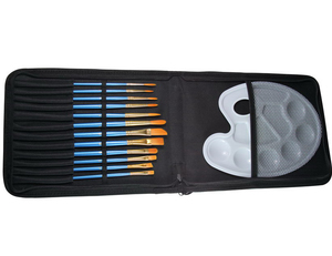 Juego de pinceles de pintura de artista, Kit de paleta de pinceles, bandejas de pintura y juego de pinceles con 1 Uds. Paletas de bandeja de plástico para acuarela, - Product Image 1