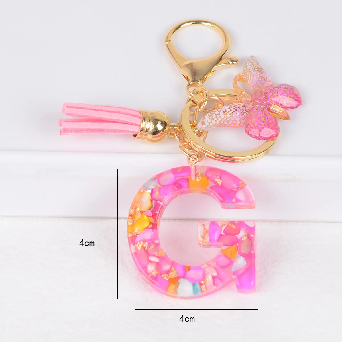 Pink English Letter Keychain Souvenirs Gift Personalized Key Chains For Girls