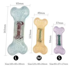 ของเล่นเคี้ยวสำหรับสุนัขรูปกระดูก TPR หลากหลายรสชาติ ปรับแต่งได้ - Product Image 2