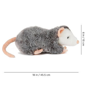 Peluche de Ratón Gordito con Cara Blanca y Peluda, con Cola, 18 Pulgadas, Decoración para Habitación de Niñas, Relleno de Algodón, Juguete de Peluche de Opossum - Product Image 2