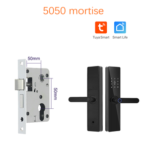 TYSH 9 Languages <b>Smart</b> Door <b>Lock</b> WiFi Tuya App Remote Control Fingerprint Digital Keypad NFC Code 5050 Mortise Aluminum/Wood TYS - Product Image 2