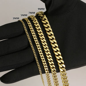 3mm <b>Fashion</b> Jewelry Unisex Hiphop Stainless Steel 14K Gold Plated Rhodium Plated Flat Curb Cuban Link Chain <b>Bracelets</b> <b>Bangles</b> - Product Image 5