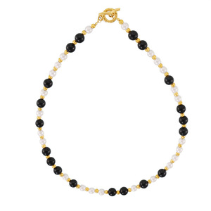Kalung Bingxin Jewelry DIY Berkualitas Tinggi dengan Batu Akik Hitam dan Kerang Campuran, Berlapis Emas 18K dengan Gesper OT, Hadiah Trendi - Product Image 6
