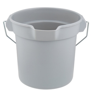 Rubbermaid BRUTE FG296300GRAY Comercial 10 Qt Cubos redondos de limpieza Cubo de plástico gris para limpieza - Product Image 1