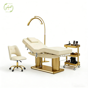 Luxury Beauty Salon Furniture 4 Motor PU Material Metal Base Massage <b>Table</b> Modern Cosmetic Facial Spa Bed for Sale - Product Image 1