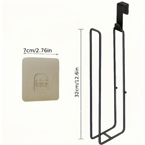 Perforated Wall-mounted Zinc Alloy Modern Bathroom Organizer <b>Tissue</b> Rack Cabinet Door Hanging Roll <b>Paper</b> Storage Cling Film Rack - Product Image 4