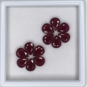 อัญมณีทับทิมธรรมชาติ100% คุณภาพดีลูกแพร์แอฟริกันตัดสีแดงเลือด6x8มม. หลวมสำหรับเครื่องประดับ - Product Image 1