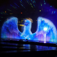 Système multimédia de luxe avec écran d'eau, spectacle de danse des jets d'eau laser, fontaine musicale spectaculaire en plein air