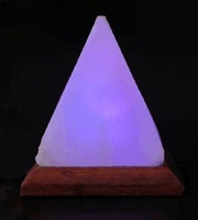 Lámparas de Sal de Cristal Piramidales Modernas al por Mayor, con USB, Luz Nocturna LED de Colores, Control Táctil, Funciona con Batería, para Dormitorios