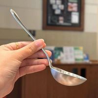 Cuillère profonde à large manche en acier inoxydable, grande louche à soupe, cuillères de service pour bouillie, nouilles et riz