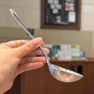 Cuillère profonde à large manche en acier inoxydable, grande louche à soupe, cuillères de service pour bouillie, nouilles et riz - Product Image 3