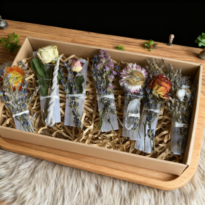 Bâtons de sélénite naturelle, pierres brutes de guérison énergétique, pierres brutes, bande avec fleurs séchées, rose, cannelle, orange, lavande - Product Image 1