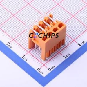 KF2EDGER-3.5-2*4P Plug-in Terminal Block Bent Lead Through Hole,P=3.5mm Connector Board-to-Board / Socket Open 2x4P 3.5mm Orange - Product Image 2
