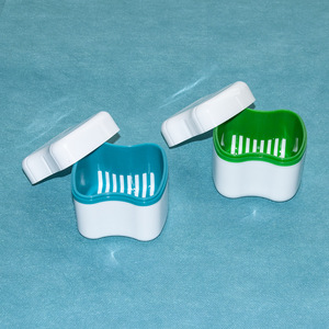 <b>Denture</b> Case Plastic Storage <b>Box</b> With Mesh Lid For Home Use 8.3x7.5x7.7cm - Product Image 4