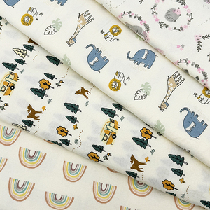 Tela de franela con estampado de pigmento de algodón de un solo lado, personalizada, supersuave, a cuadros/dibujos animados de animales, venta al por mayor - Product Image 1