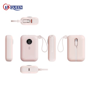 M-Queen Personalized Portable Power Bank 10000mah for Phone Customized Fast <b>Charging</b> Powerbank With Built in Cable - Product Image 2