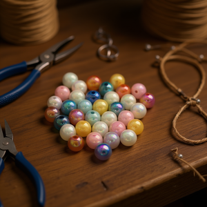 Perline Acriliche Iridescenti Ilan da 8mm, 19g, per Creazione di Gioielli e Artigianato - Product Image 3