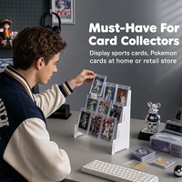 Présentoir à cartes à collectionner en acrylique à 3 niveaux, support détachable pour cartes gradées, pour cartes de sport, Pokémon et cartes à collectionner, vente en gros