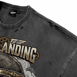Camisetas de Hombre de Manga Corta con Efecto Desgastado, 100% Algodón Tejido, Talla Grande, Transpirables, de Alta Calidad, con Estampado Personalizado en el Panel Frontal - Product Image 4