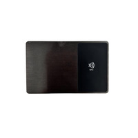 Carte de visite numérique NFC en métal noir à puce Tap to Go pour les réseaux sociaux, gravure et revente