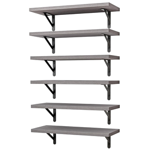 Mensole Galleggianti da Parete, Stile Rustico, per Camera da Letto, Bagno, <span class=keywords><strong>Soggiorno</strong></span> <span class=keywords><strong>e</strong></span> <span class=keywords><strong>Cucina</strong></span> (Set di 6) - Product Image 4