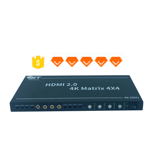 For 2.0 4x4 Matrix 4K Video Mixer & Switcher with RS232 Control for Broadcast Television Projects