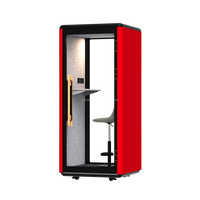 Cabine téléphonique acoustique moderne 2026 pour bureau intérieur avec cadre en alliage d'aluminium et verre trempé pour hôtel, sous-sol, bureau insonorisé