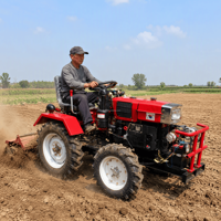 Petit tracteur à 4 roues, 15 CV, diesel, 2 roues motrices, mini-tracteur agricole polyvalent avec remorque pour l'agriculture, petite ferme