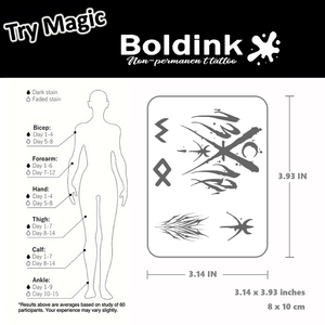 <span class=keywords><strong>Tatuaje</strong></span> Semipermanente Boldink Personalizado, Número 13 Gótico, Diseño de Luna, Arte Corporal, Resistente al Agua, Larga Duración (2 Semanas), Tinta Jagua - Product Image 5