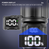 Фонарь Asafee 30W COB LED, 2000 лм, IP65, с телескопическим зумом, кнопочным переключателем, зарядкой Type-C, 9 режимов, дальность 800-1200 м, для улицы