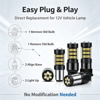 3014-60SMD LED Autolampe 6000K Weiß Gelb Zweifarbig Brems- Blinker- Rücklicht Seitenmarkierungsleuchte 12V