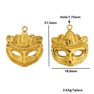 Pendentifs en forme de cœur de lune en acier inoxydable, formes variées, pour la fabrication de colliers, accessoires de bijouterie - Product Image 2