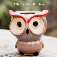 Hibou Céramique Mini Pot De Fleur Succulente Hibou Animal Pouce Zakka Pot De Fleur