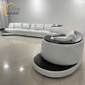 Canapé sectionnel Design canapé en cuir véritable blanc pour salle d'attente - Product Image 3