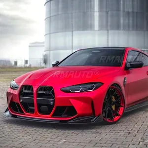 3PCS Car Front Bumper Lip for BMW M3 G80 M4 G82 2021-2023 Splitter Diffuser Body Kits Spoiler Accessories Carbon Fiber Style - Product Image 2