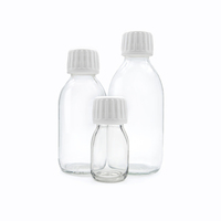 Bouteilles en verre transparent pour sirops pharmaceutiques, flacons à col étroit pour liquides oraux, récipients en verre pour enzymes médicales, antibiotiques et réactifs de laboratoire