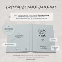 Journal personnalisé en cuir de prière peur de la foi personnalisé en similicuir Laserable A5 verset Bible cahier d'étude pour cadeau chrétien