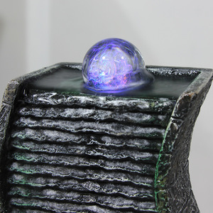 Fuente de Burbujas de Cristal, Bola de Resina con Efecto de Vidrio Agrietado, Rocalla Decorativa con Rueda de Agua Fluyente para Accesorios de Bonsái - Product Image 2