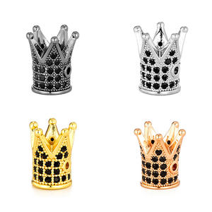 Perles d'espacement couronne micro-pavé en zircon blanc CZ pour la fabrication de bijoux, accessoires de colliers et bracelets DIY, vente en gros, fabriquées en Chine - Product Image 4