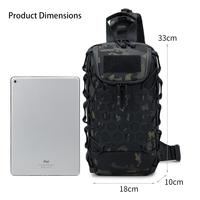 Sac à bandoulière tactique EDC, sac de poitrine Molle, sac à bandoulière croisé, sac de poitrine tactique imperméable pour le camping et la randonnée en plein air pour hommes