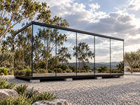 Maison Modulaire Préfabriquée Moderne en Forme de Cabine Miroir avec Mur en Verre Réfléchissant pour Glamping, Hôtels, Sites Touristiques, Usine Personnalisée